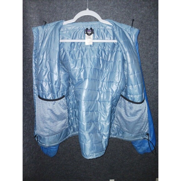 Patagonia Vintage Hooded Jacket Women Small Aqua Blue Insulated Coat *flaws** - Picture 5 of 13